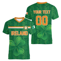 Custom Football 2026 Ireland Women V-Neck T-Shirt The Boys in Green Come On