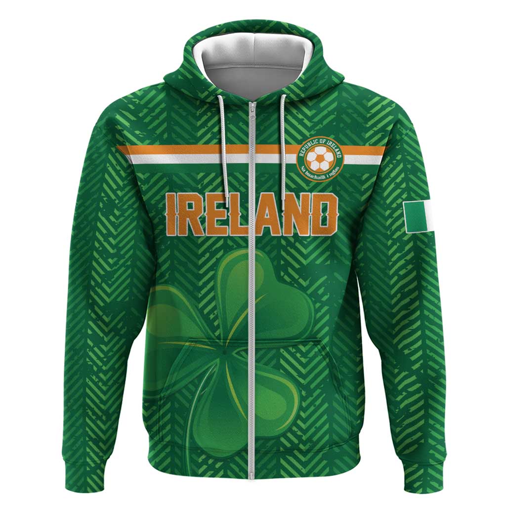 Custom Football 2026 Ireland Zip Hoodie The Boys in Green Come On