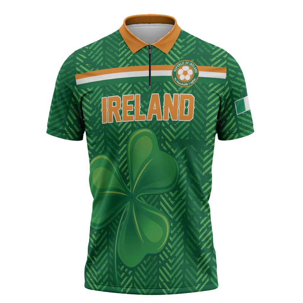 Custom Football 2026 Ireland Zipper Polo Shirt The Boys in Green Come On