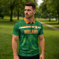 Custom Football 2026 Ireland Zipper Polo Shirt The Boys in Green Come On