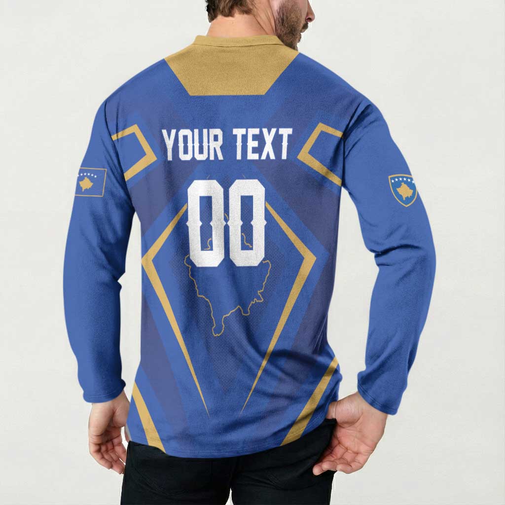 Custom Football 2026 Kosovo Button Sweatshirt Dardanet Go Glory