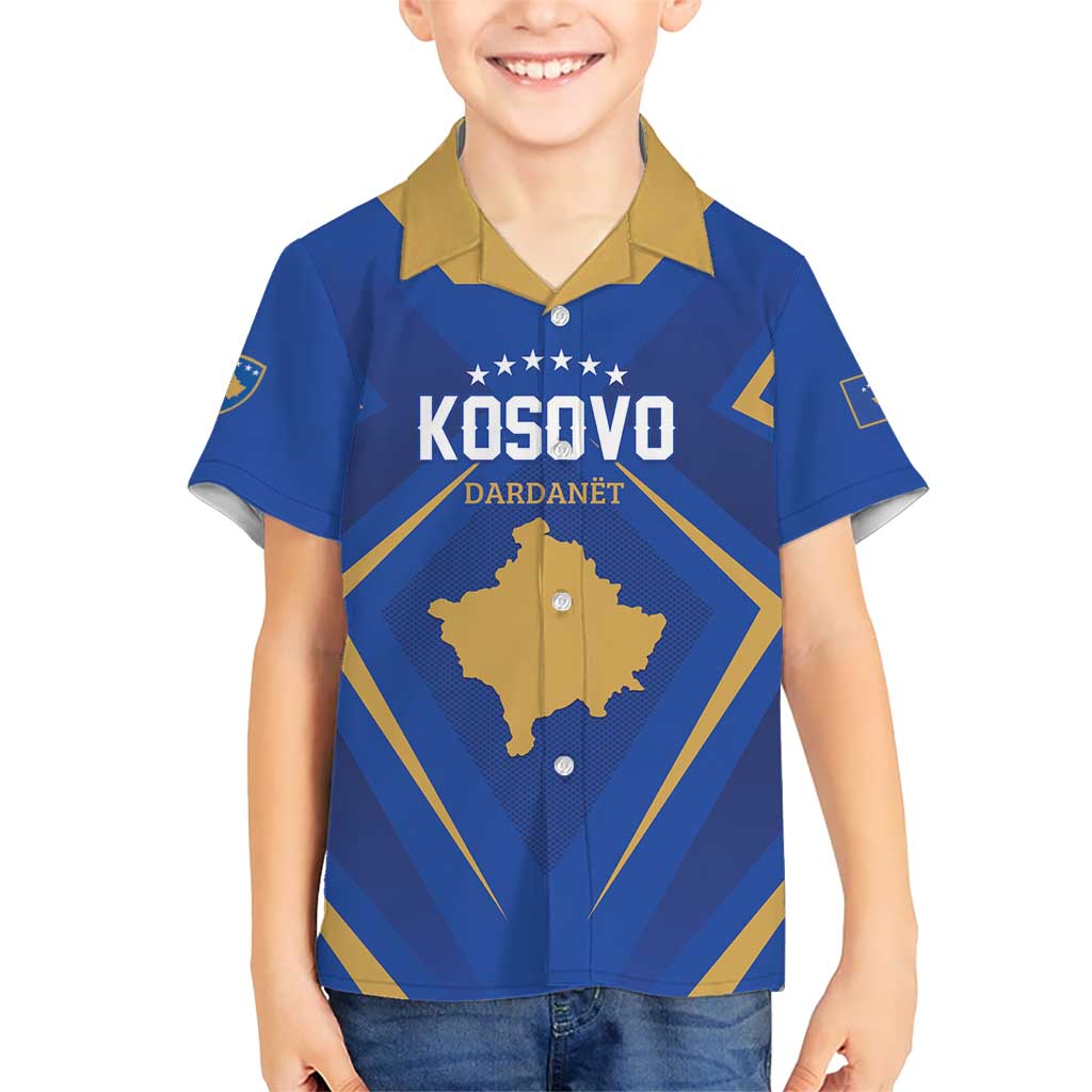 Custom Football 2026 Kosovo Kid Hawaiian Shirt Dardanet Go Glory