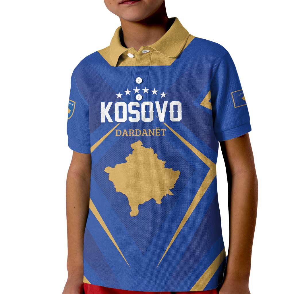 Custom Football 2026 Kosovo Kid Polo Shirt Dardanet Go Glory