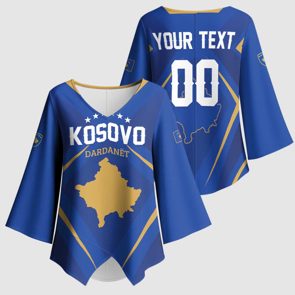 Custom Football 2026 Kosovo Kimono Sleeve Blouse Dardanet Go Glory