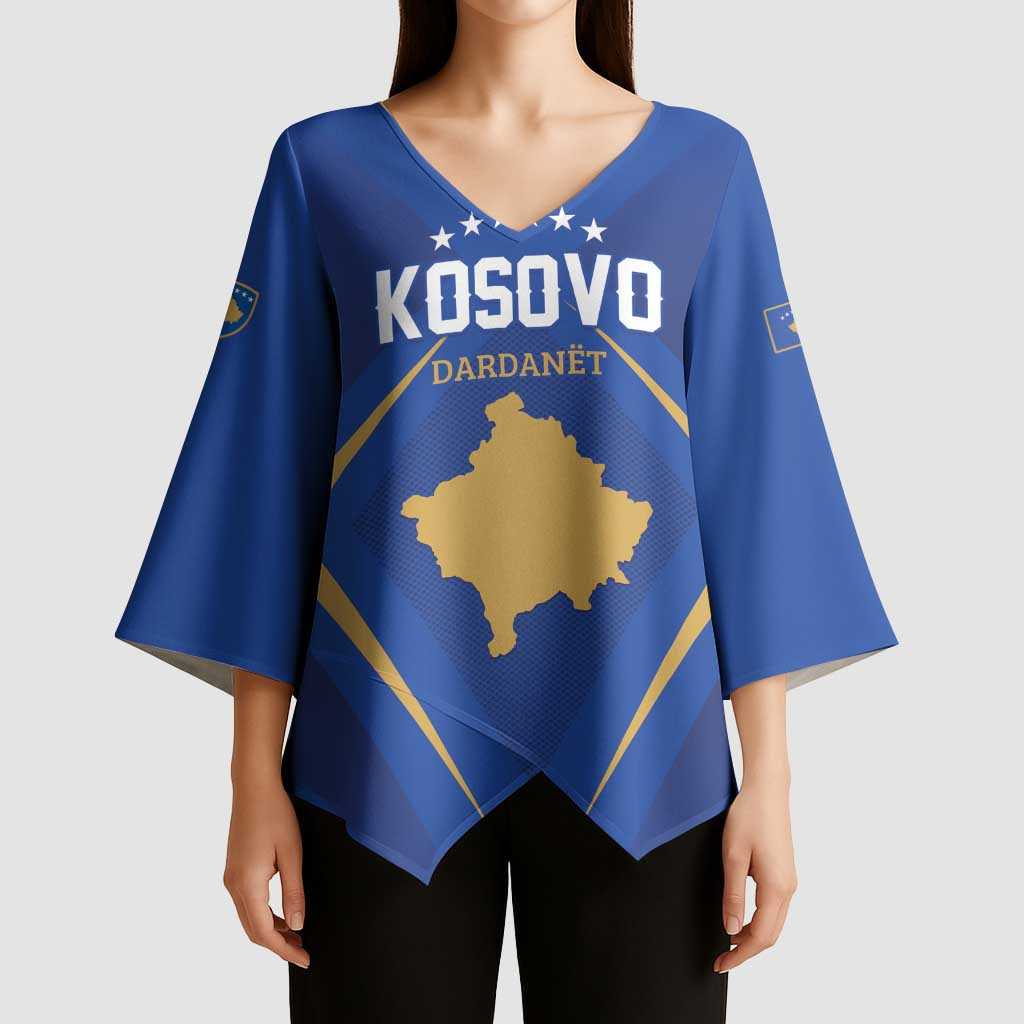 Custom Football 2026 Kosovo Kimono Sleeve Blouse Dardanet Go Glory
