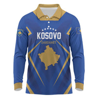 Custom Football 2026 Kosovo Long Sleeve Polo Shirt Dardanet Go Glory