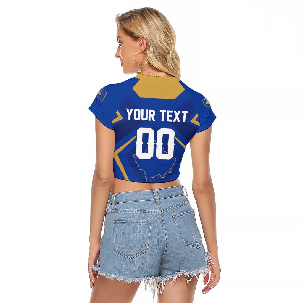 Custom Football 2026 Kosovo Raglan Cropped T Shirt Dardanet Go Glory