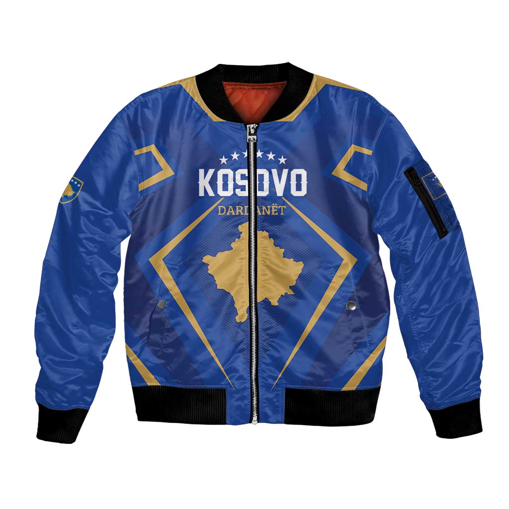Custom Football 2026 Kosovo Sleeve Zip Bomber Jacket Dardanet Go Glory