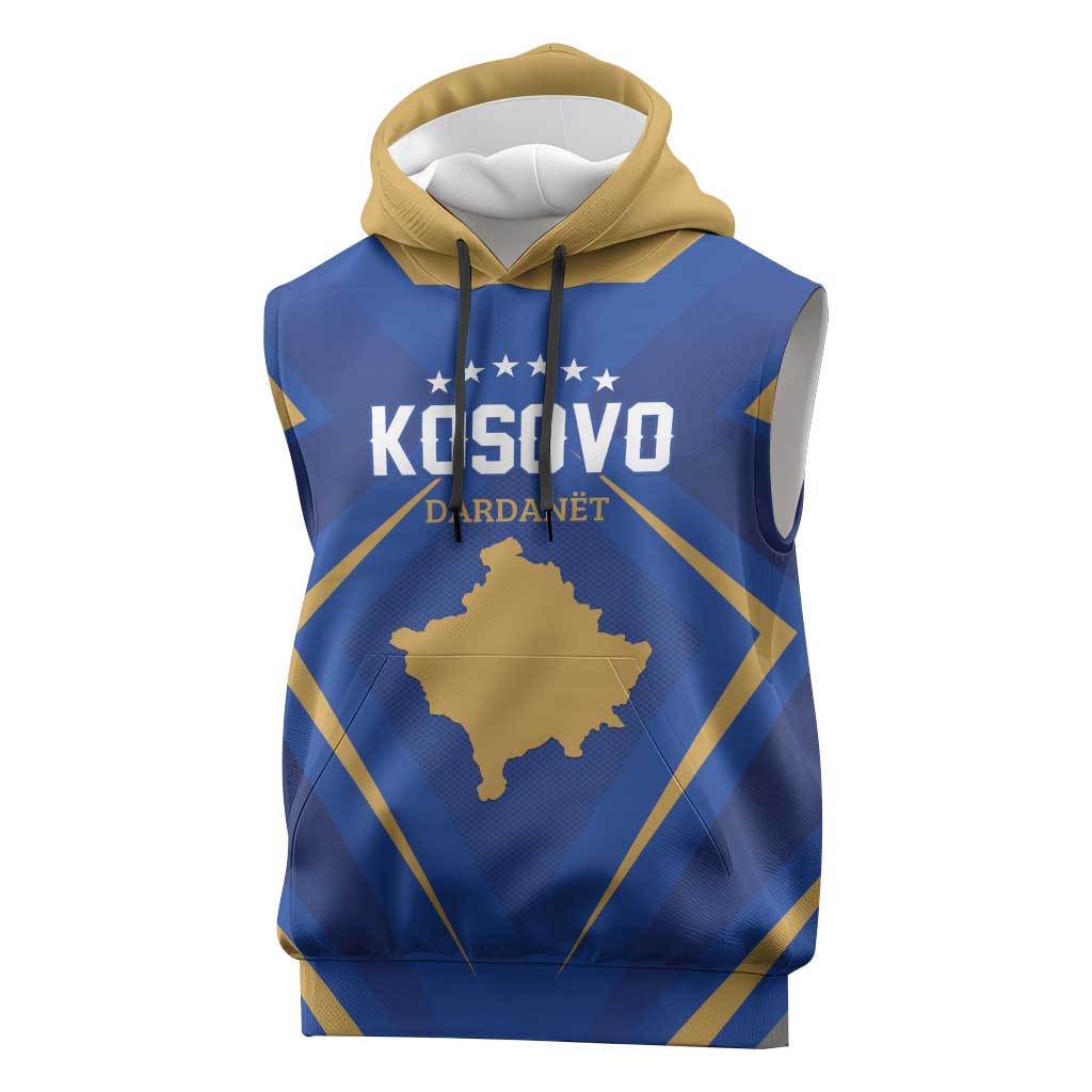 Custom Football 2026 Kosovo Sleeveless Hoodie Dardanet Go Glory