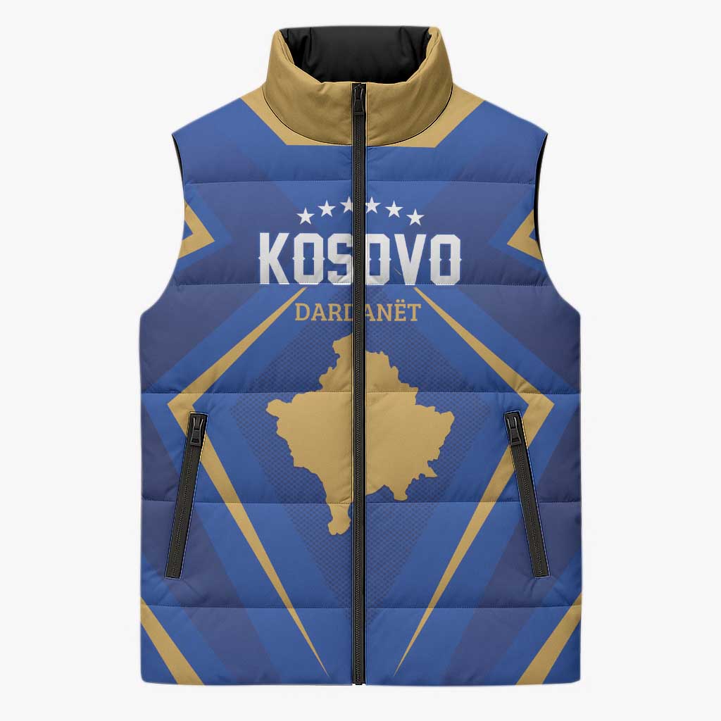 Custom Football 2026 Kosovo Sleeveless Puffer Jacket Dardanet Go Glory
