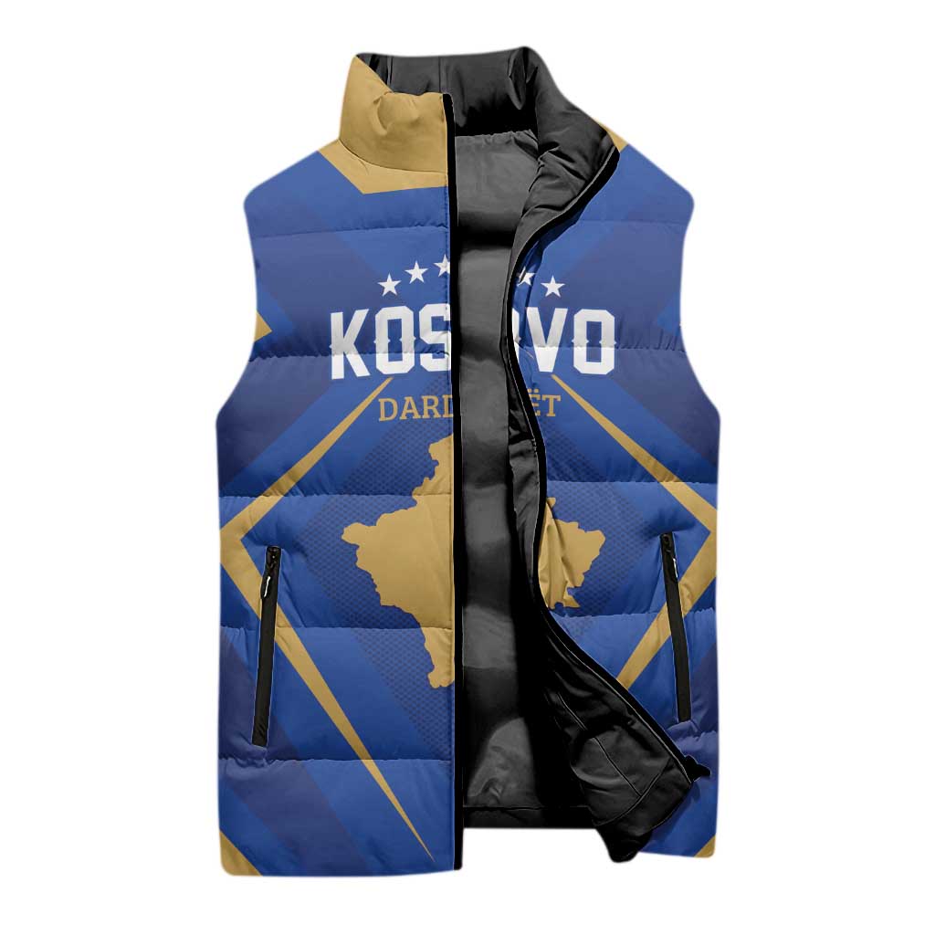 Custom Football 2026 Kosovo Sleeveless Puffer Jacket Dardanet Go Glory