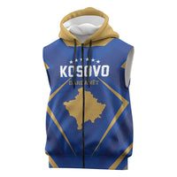 Custom Football 2026 Kosovo Sleeveless Zip Hoodie Dardanet Go Glory