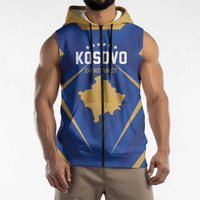 Custom Football 2026 Kosovo Sleeveless Zip Hoodie Dardanet Go Glory