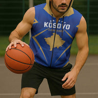 Custom Football 2026 Kosovo Sleeveless Zip Hoodie Dardanet Go Glory