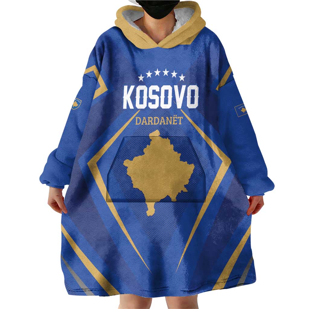 Custom Football 2026 Kosovo Wearable Blanket Hoodie Dardanet Go Glory