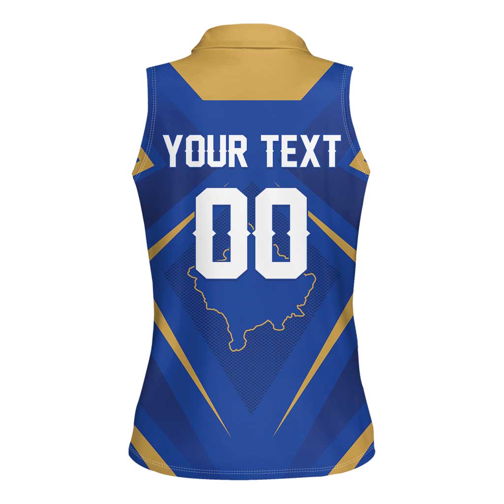 Custom Football 2026 Kosovo Women Sleeveless Polo Shirt Dardanet Go Glory
