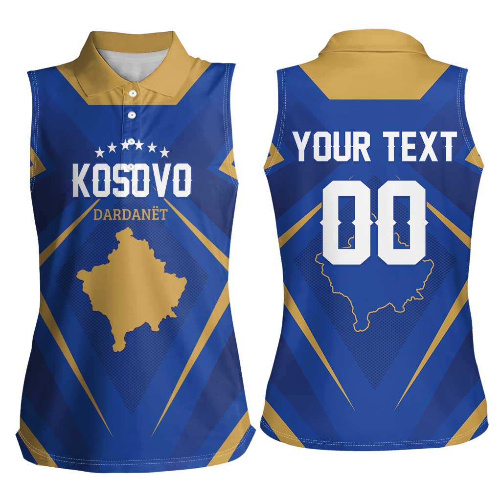 Custom Football 2026 Kosovo Women Sleeveless Polo Shirt Dardanet Go Glory