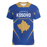 Custom Football 2026 Kosovo Women V-Neck T-Shirt Dardanet Go Glory