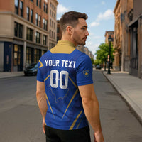 Custom Football 2026 Kosovo Zipper Polo Shirt Dardanet Go Glory