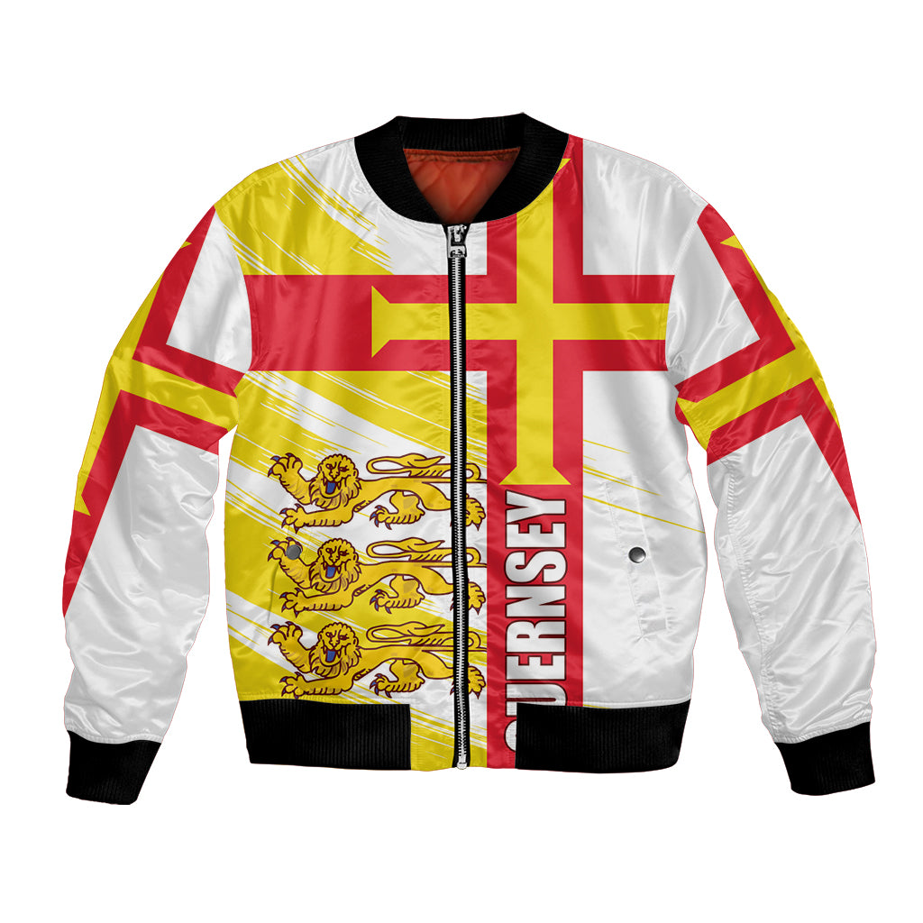 Guernsey Liberation Day Bomber Jacket Guernesi Three Lion - Wonder Print Shop