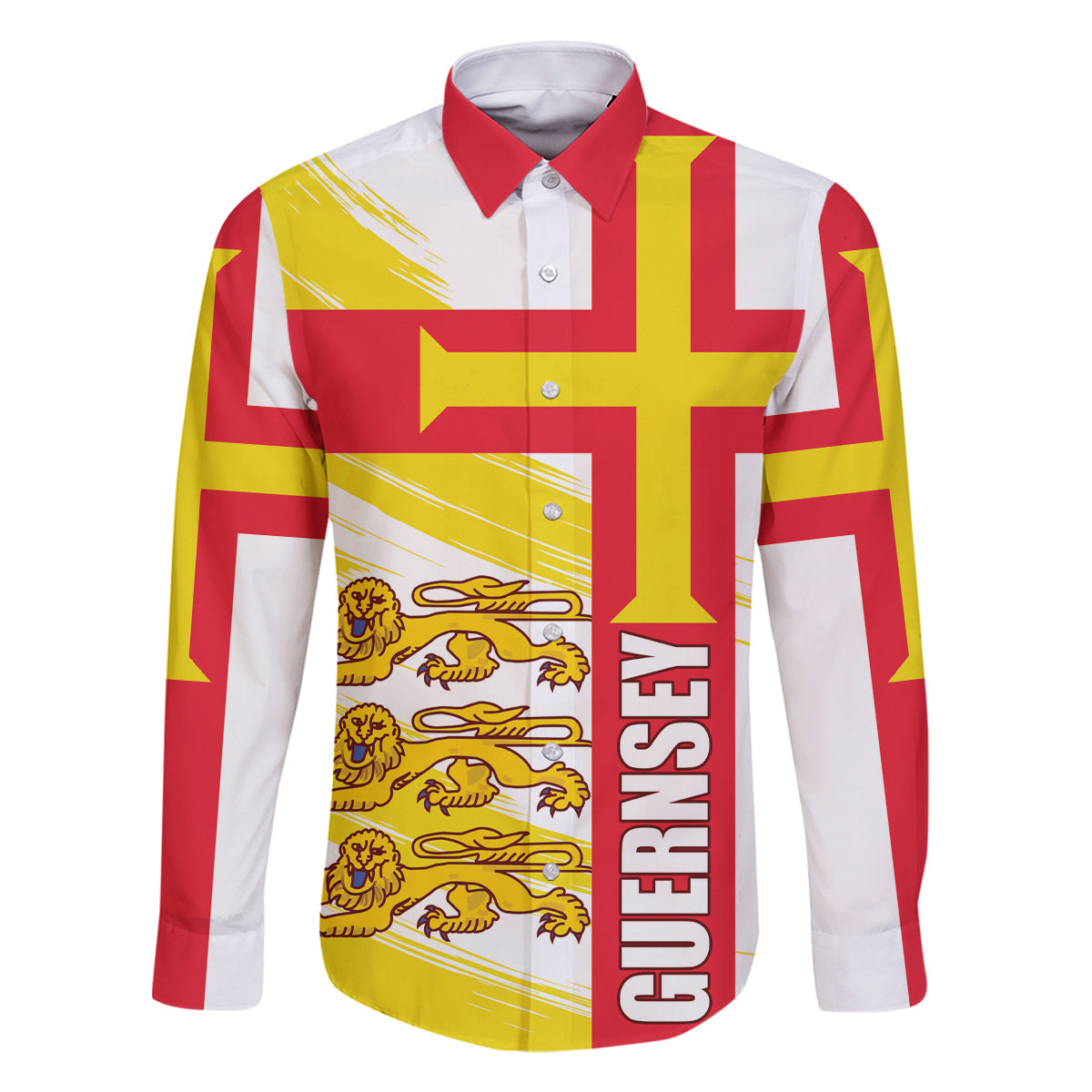 Guernsey Liberation Day Family Matching Long Sleeve Bodycon Dress and Hawaiian Shirt Guernesi Three Lion - Wonder Print Shop