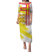 Guernsey Liberation Day Family Matching Puletasi and Hawaiian Shirt Guernesi Three Lion - Wonder Print Shop