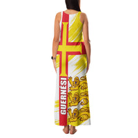 Guernsey Liberation Day Family Matching Tank Maxi Dress and Hawaiian Shirt Guernesi Three Lion - Wonder Print Shop