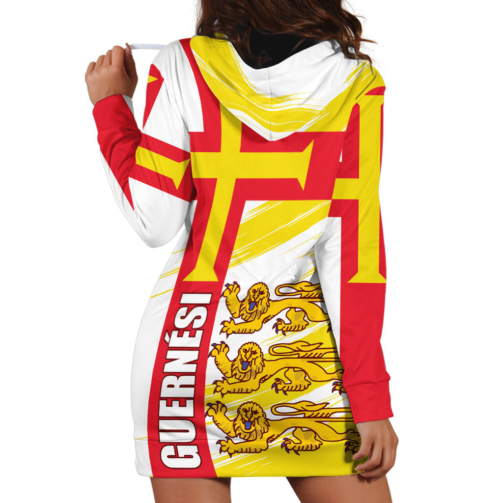 Guernsey Liberation Day Hoodie Dress Guernesi Three Lion - Wonder Print Shop