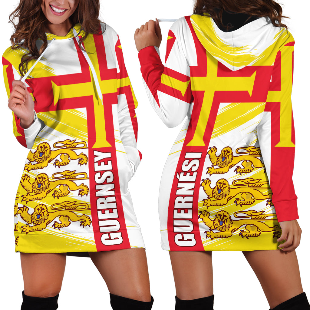 Guernsey Liberation Day Hoodie Dress Guernesi Three Lion - Wonder Print Shop