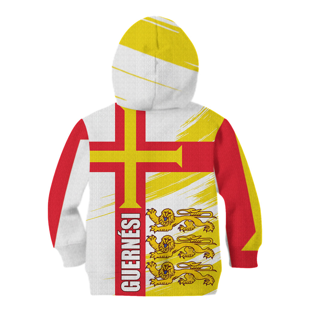 Guernsey Liberation Day Kid Hoodie Guernesi Three Lion - Wonder Print Shop