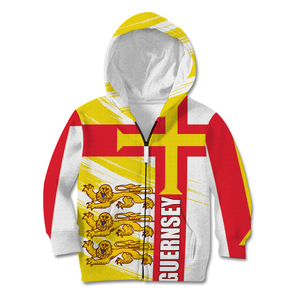 Guernsey Liberation Day Kid Hoodie Guernesi Three Lion - Wonder Print Shop