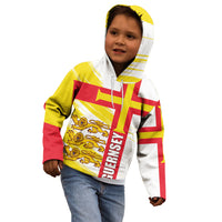 Guernsey Liberation Day Kid Hoodie Guernesi Three Lion - Wonder Print Shop