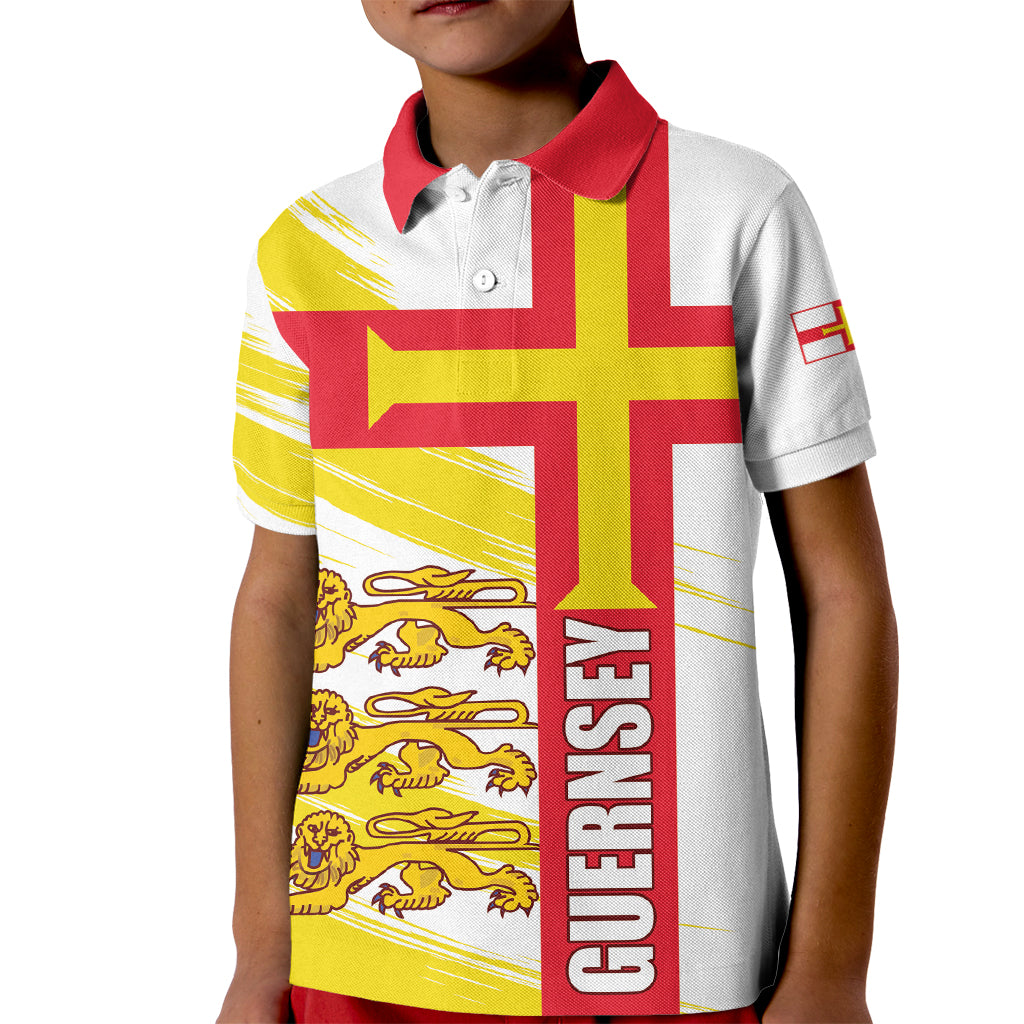 Guernsey Liberation Day Kid Polo Shirt Guernesi Three Lion - Wonder Print Shop