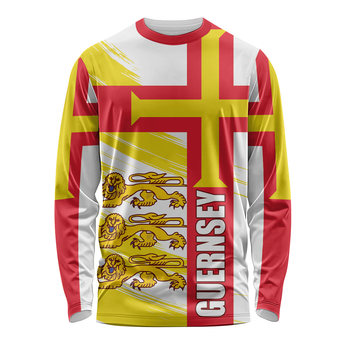 Guernsey Liberation Day Long Sleeve Shirt Guernesi Three Lion - Wonder Print Shop