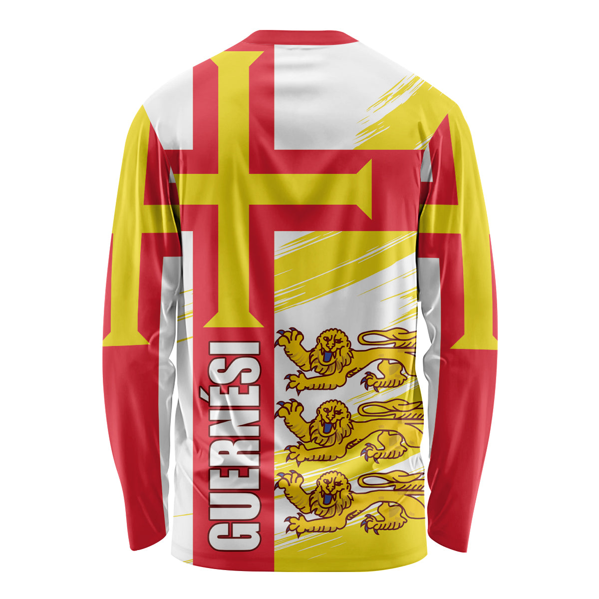 Guernsey Liberation Day Long Sleeve Shirt Guernesi Three Lion - Wonder Print Shop