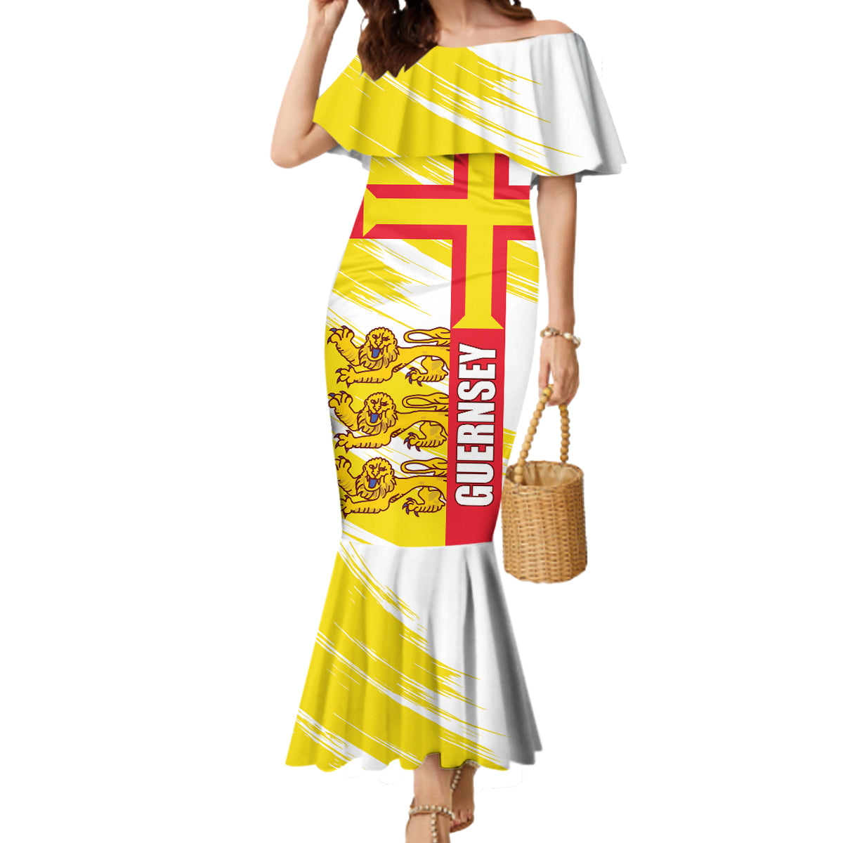 Guernsey Liberation Day Mermaid Dress Guernesi Three Lion - Wonder Print Shop