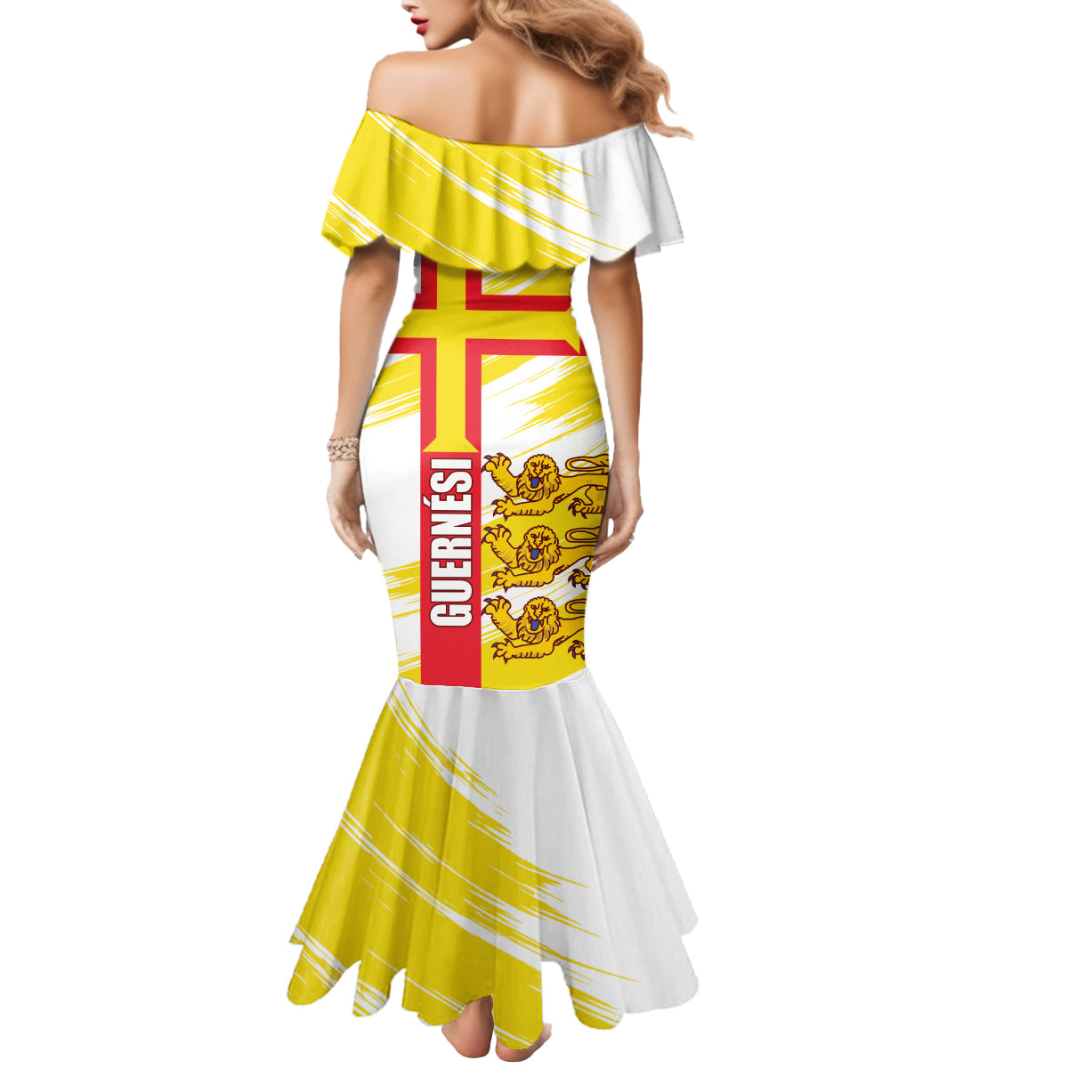 Guernsey Liberation Day Mermaid Dress Guernesi Three Lion - Wonder Print Shop