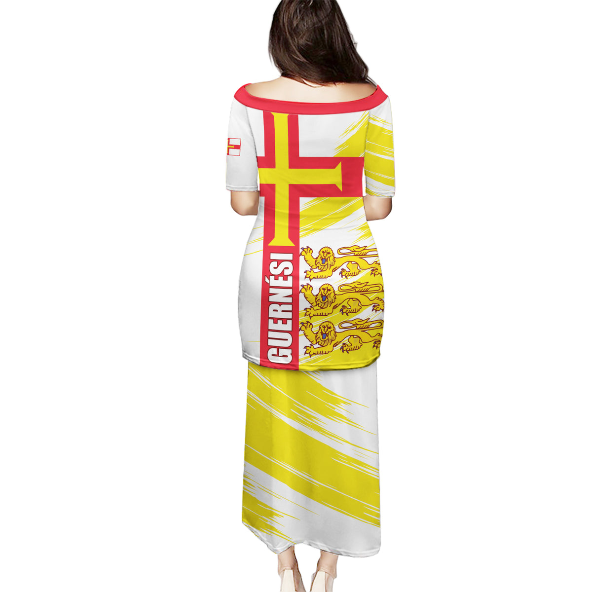 Guernsey Liberation Day Puletasi Guernesi Three Lion - Wonder Print Shop