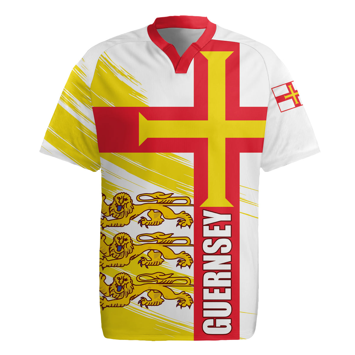 Guernsey Liberation Day Rugby Jersey Guernesi Three Lion - Wonder Print Shop