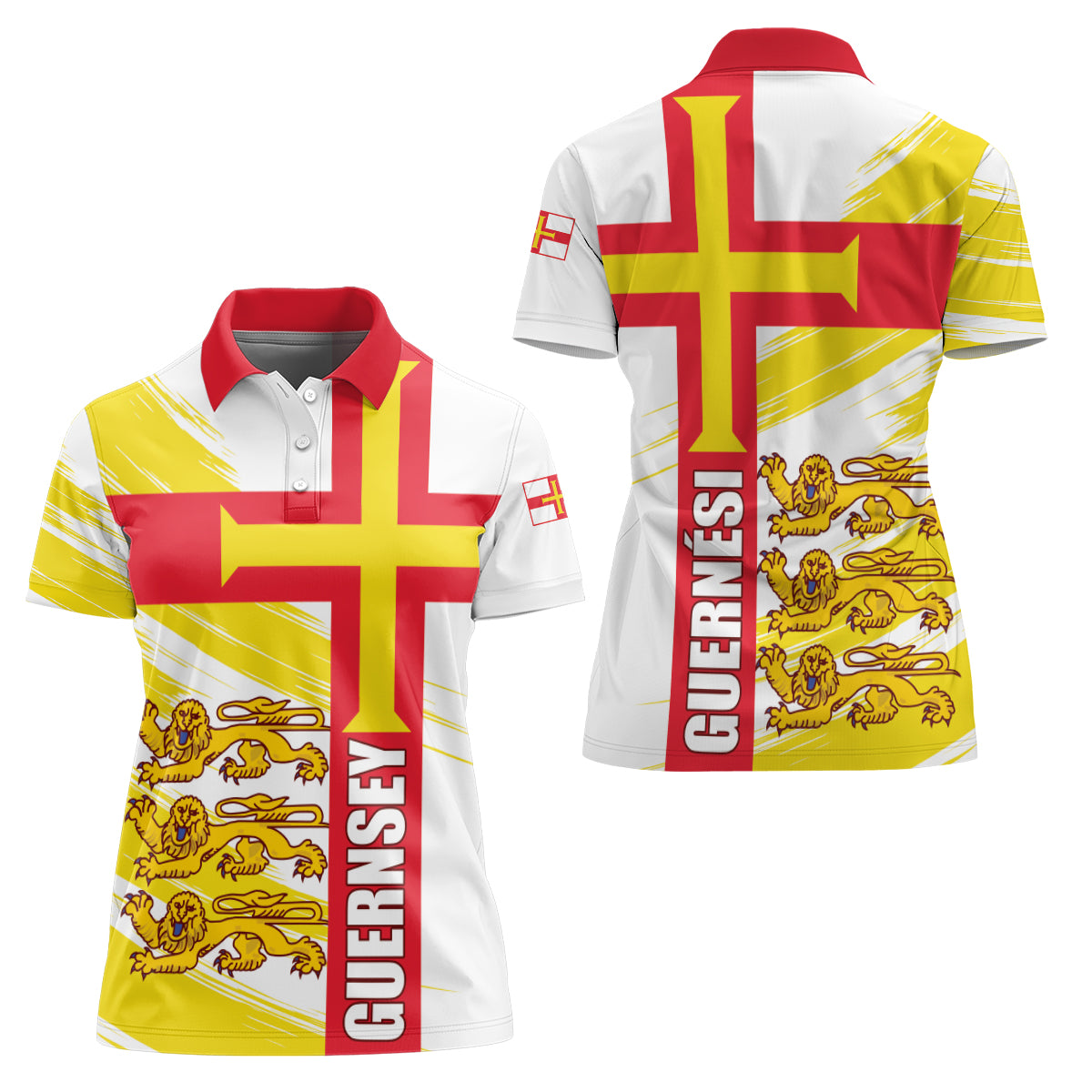Guernsey Liberation Day Women Polo Shirt Guernesi Three Lion - Wonder Print Shop
