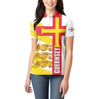 Guernsey Liberation Day Women Polo Shirt Guernesi Three Lion - Wonder Print Shop