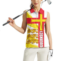 Guernsey Liberation Day Women Sleeveless Polo Shirt Guernesi Three Lion - Wonder Print Shop