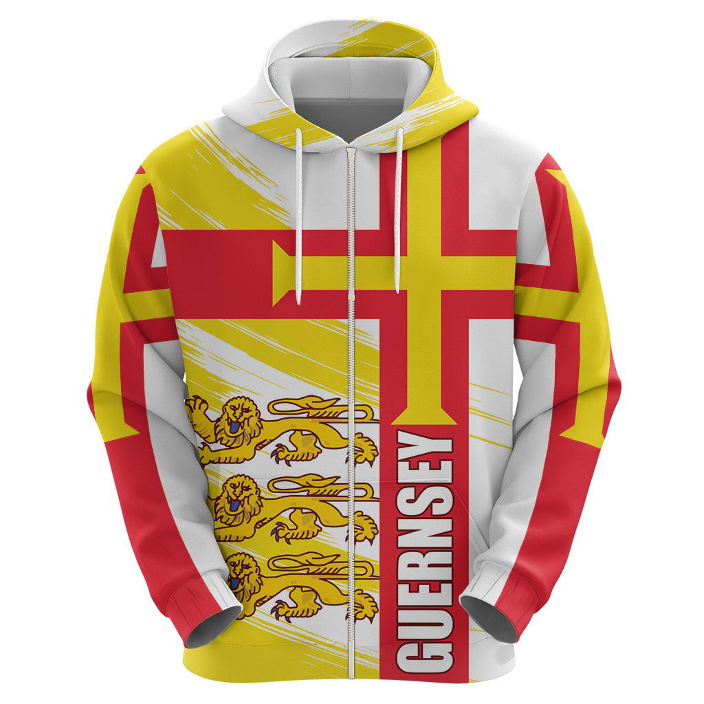 Guernsey Liberation Day Zip Hoodie Guernesi Three Lion - Wonder Print Shop