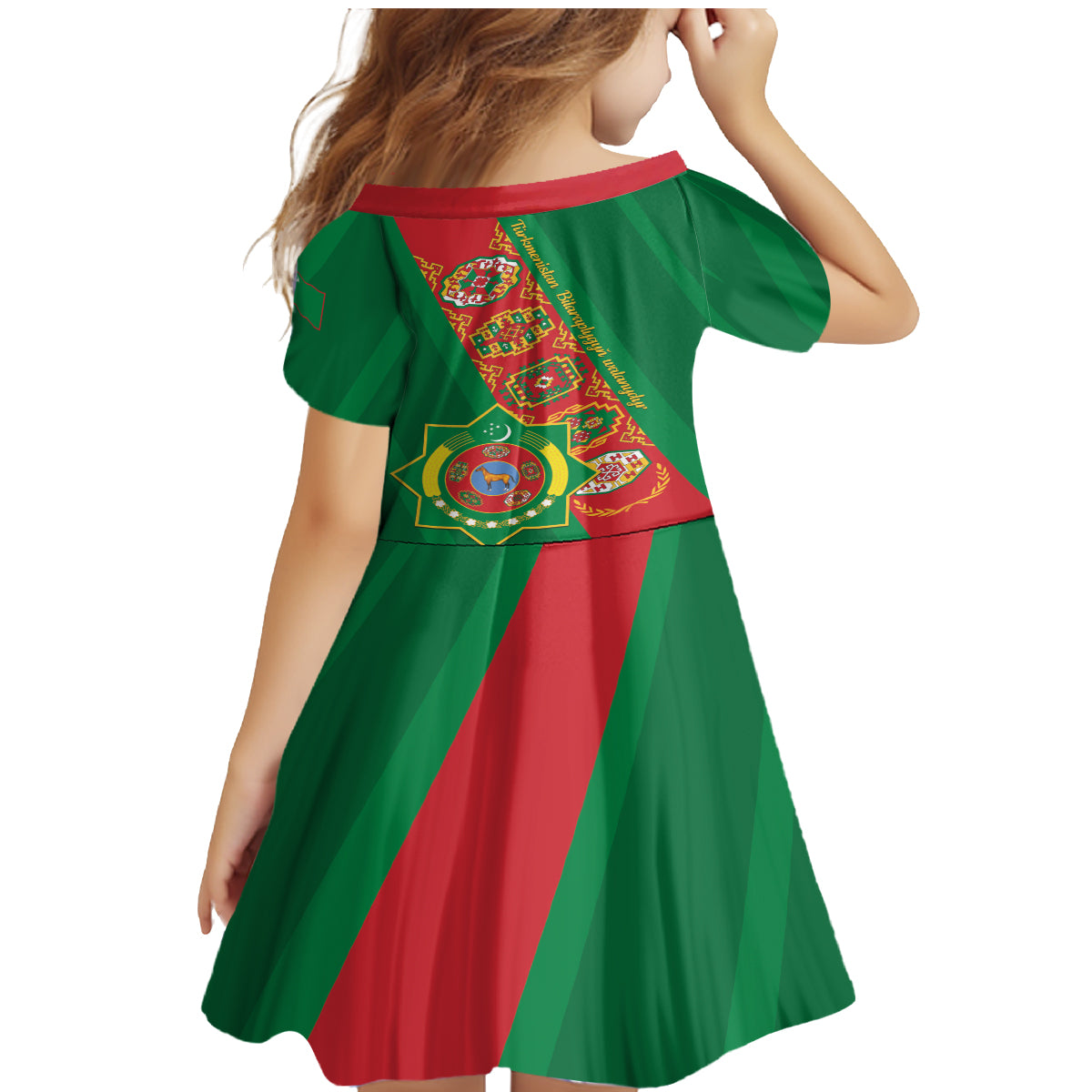 Turkmenistan Flag Day Family Matching Mermaid Dress and Hawaiian Shirt Turkmenistan Bitaraplygyn watanydyr - Wonder Print Shop