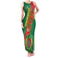 Turkmenistan Flag Day Family Matching Tank Maxi Dress and Hawaiian Shirt Turkmenistan Bitaraplygyn watanydyr - Wonder Print Shop