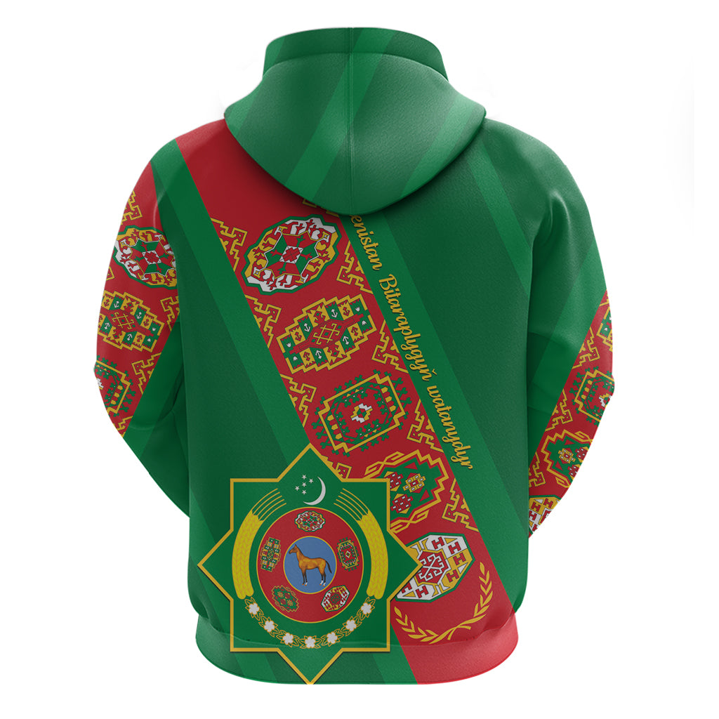 Turkmenistan Flag Day Hoodie Turkmenistan Bitaraplygyn watanydyr - Wonder Print Shop