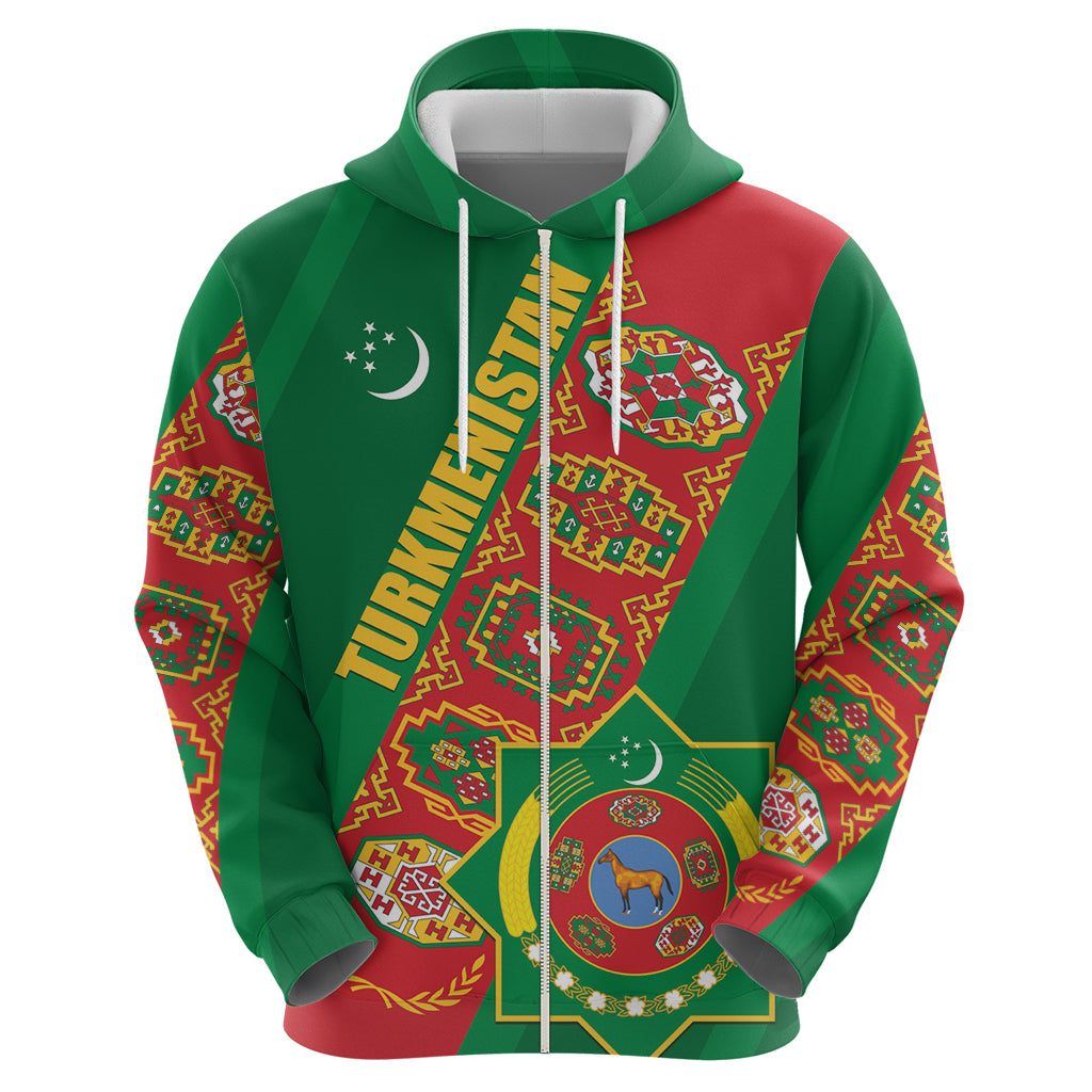Turkmenistan Flag Day Hoodie Turkmenistan Bitaraplygyn watanydyr - Wonder Print Shop