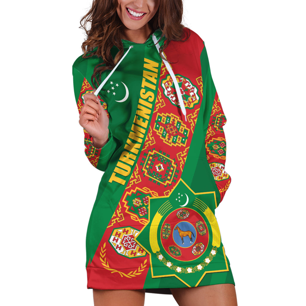Turkmenistan Flag Day Hoodie Dress Turkmenistan Bitaraplygyn watanydyr LT01