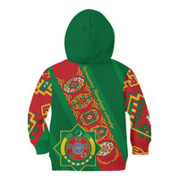 Turkmenistan Flag Day Kid Hoodie Turkmenistan Bitaraplygyn watanydyr - Wonder Print Shop