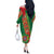 Turkmenistan Flag Day Off The Shoulder Long Sleeve Dress Turkmenistan Bitaraplygyn watanydyr LT01